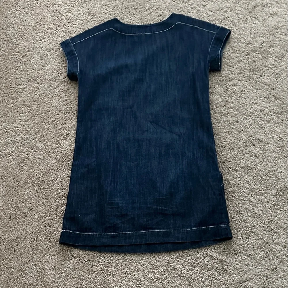 Tommy Hilfiger Adaptive Girls Denim Dress with Velcro Closure at Shoulders - Picture 2 of 6